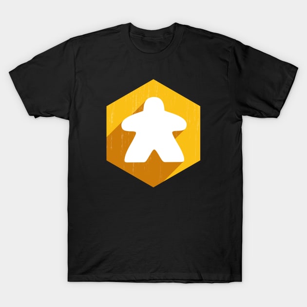 Hexagon Meeple Yellow T-Shirt by east coast meeple